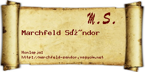 Marchfeld Sándor névjegykártya